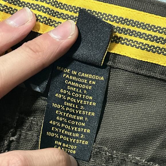 Y2k 2000s Double Knee Beyond Baggy Pants Men 48x32 CAT Caterpillar Cargo Wide - Picture 10 of 16